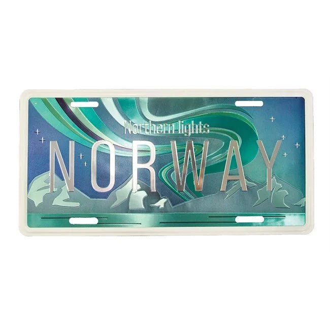 Bilskilt, Norway Nordlys tegnet, foliert