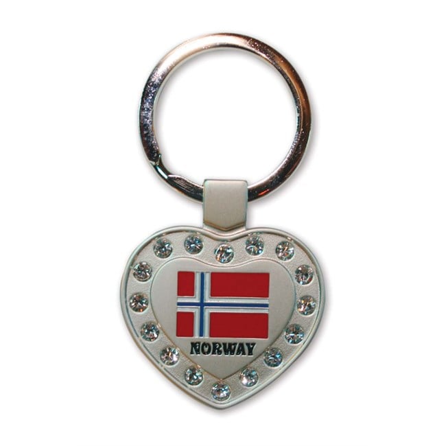 Met. nøkkelring med rhinestones, flagg