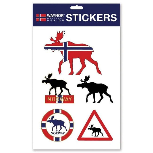 A4 Norwegian Flag and Moose Sticker Sheet