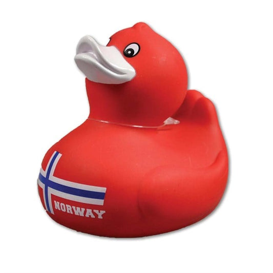 Red Norwegian Flag Rubber Duck