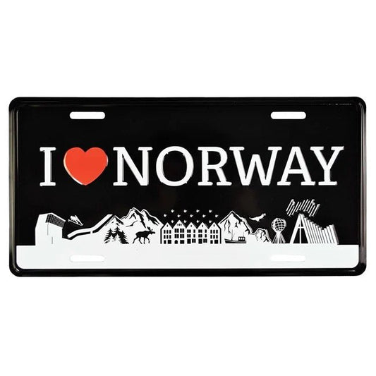 Embossed I Love Norway License Plate