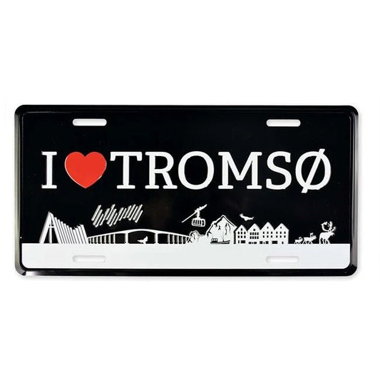 Embossed I Love Tromsø License Plate