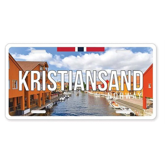 Embossed Kristiansand Photo License Plate