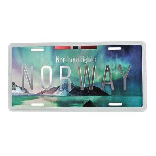 Foil-Finish Norway Northern Lights Photo License Plate