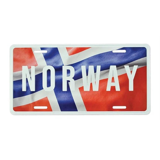 Embossed Norwegian Flag Photo License Plate