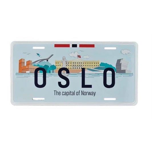 Embossed Oslo Skyline License Plate