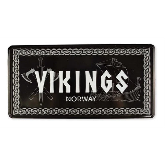 Embossed Viking Symbols License Plate