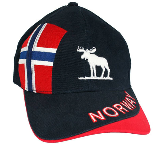 Blue Moose and Norwegian Flag Cap