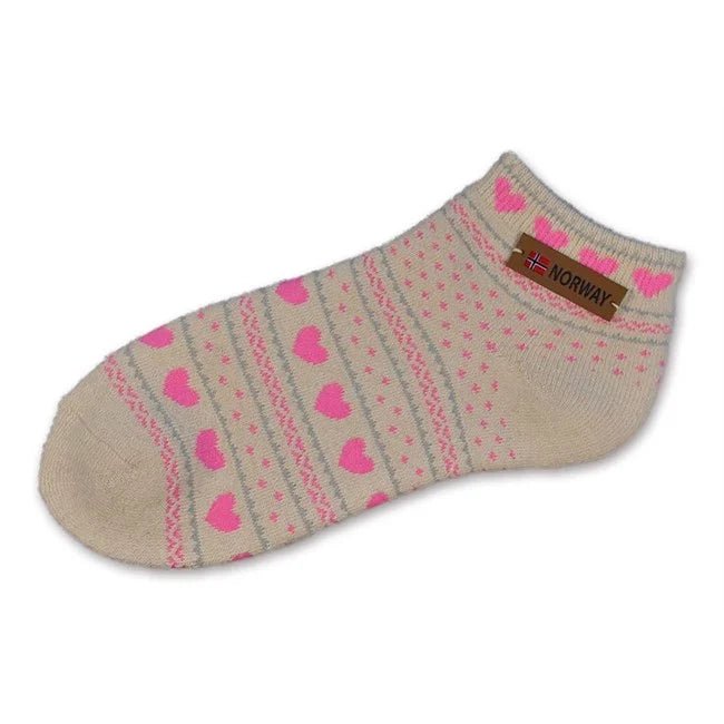 Damesokk, Angora, Beige og Rosa