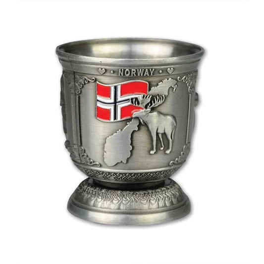 Low-Stem Metal Viking Norway Shot Cup