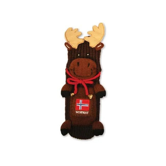 Moose and Norwegian Flag Socks, Size 7.5–11
