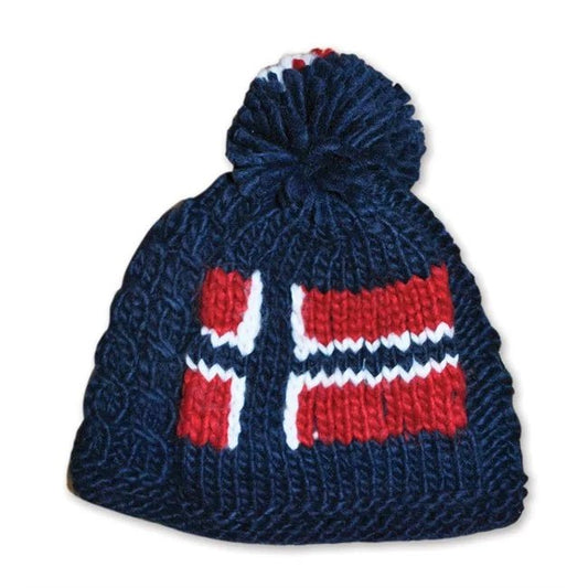 Chunky Knit Navy Norwegian Flag Beanie