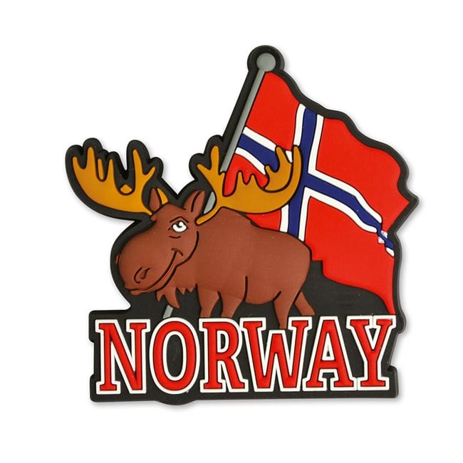 Gummimagnet, Norway Flagg/Elg