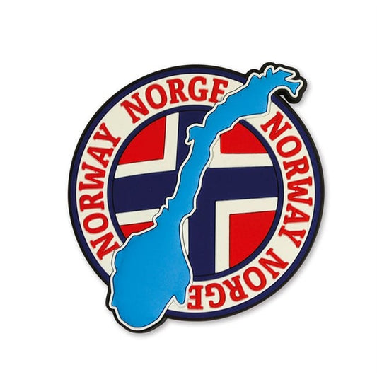 Round Norway Map Rubber Magnet