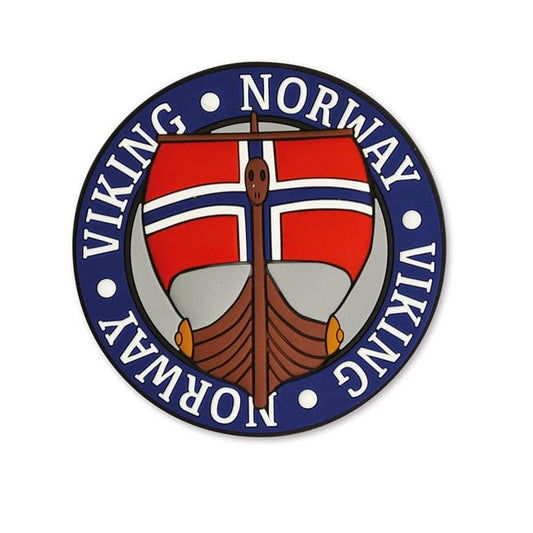 Round Viking Ship Rubber Magnet