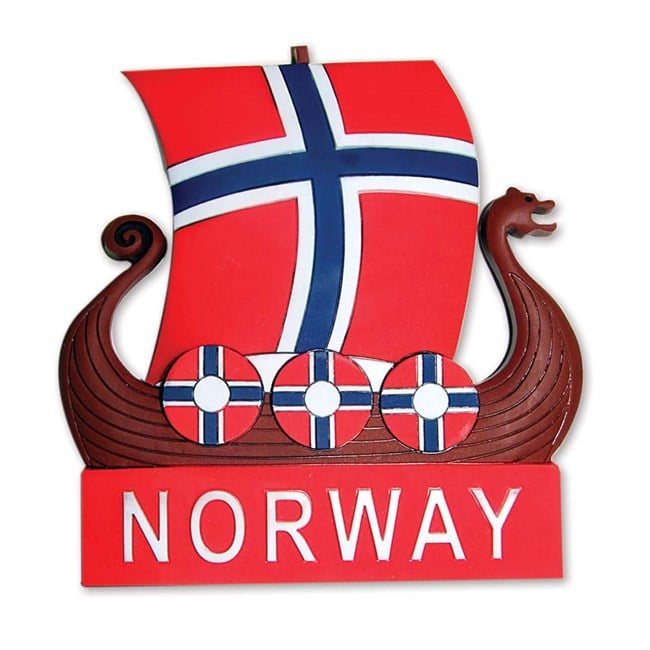 Gummi magnet, Vikingskip med flagg seil