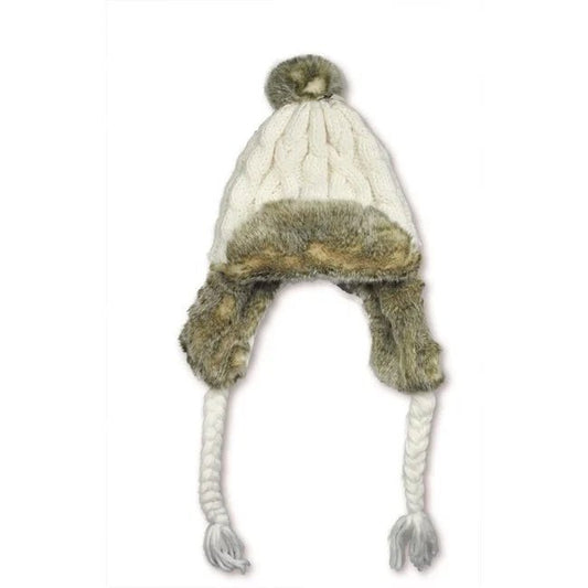 White Hanna Earflap Hat