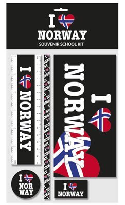 Large I Love Norway School Supply Set