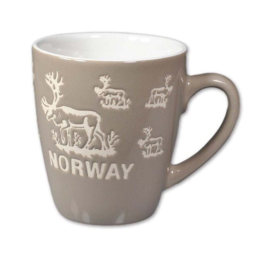 Light Gray Ceramic Reindeer Mug