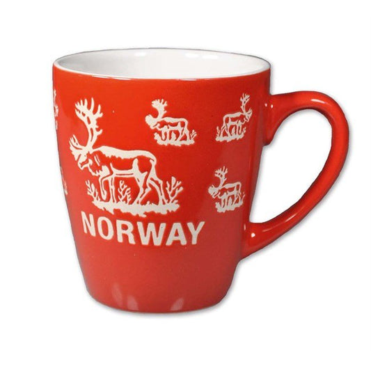 Red Ceramic Reindeer Mug