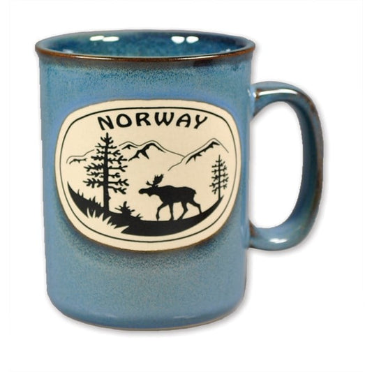 Blue Ceramic Moose Mug