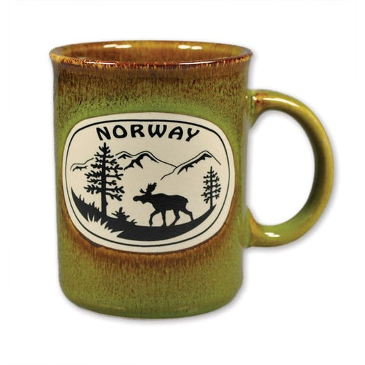 Green Ceramic Moose Mug
