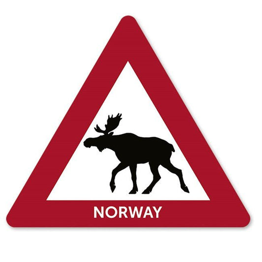 Moose Warning Sign Sticker