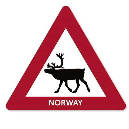 Reindeer Warning Sign Sticker