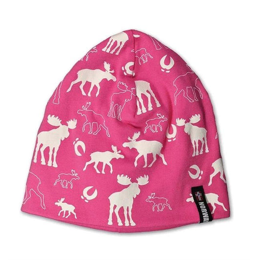Pink Repeating Moose Beanie