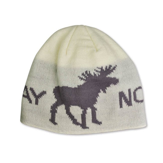 White Beanie with Gray Moose