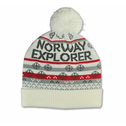 Norway Explorer Beanie, White and Gray