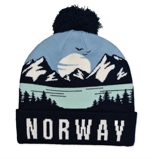 Norway Mountain Beanie, Blue and Light Blue