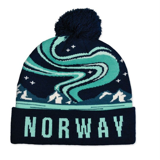 Norway Northern Lights Beanie, Blue and Green