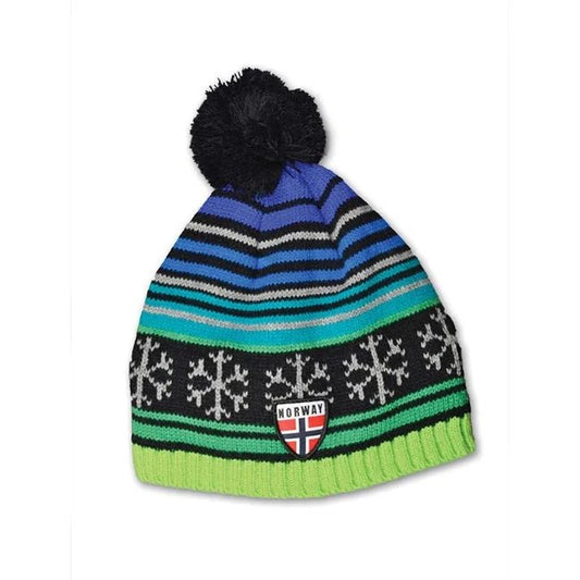 Green Striped Beanie