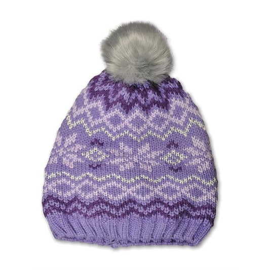 Purple Glitter Snowflake Beanie