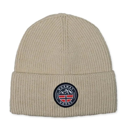 Norway Patch Beanie, Beige