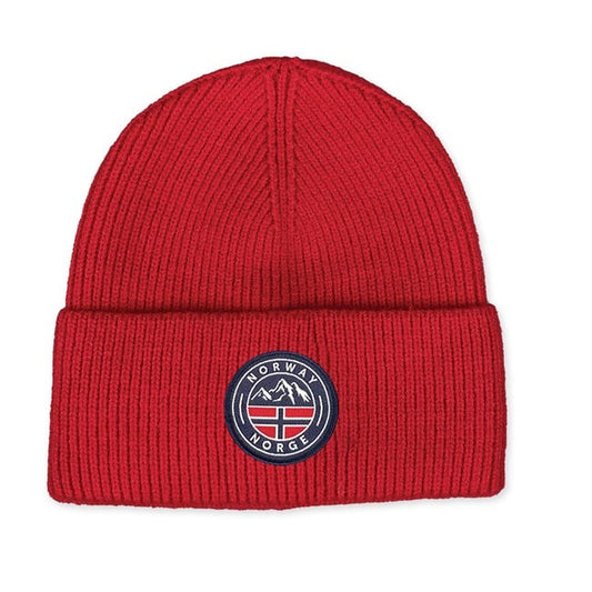 Norway Patch Beanie, Red