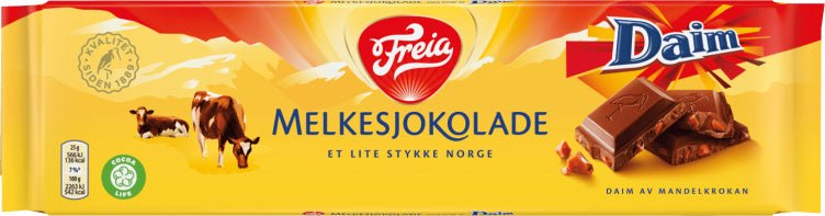 Melkesjokolade m/Daim 200g Freia Norwegian chocolate