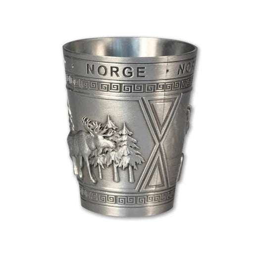 Pewter-Style Metal Moose Shot Cup