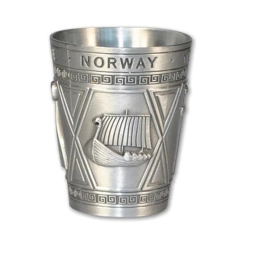Pewter-Style Metal Viking Shot Cup