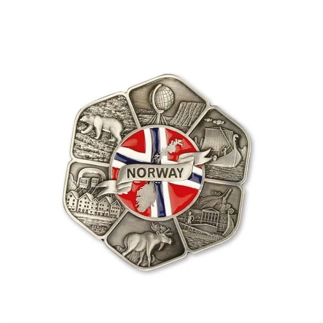 Metall platte med magnet, Norway