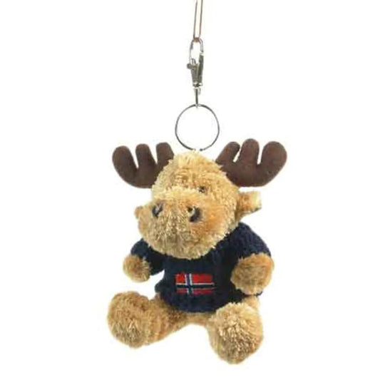 Moose Keychain with Norwegian Flag Sweater