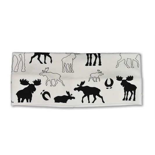 White Repeating Moose Headband
