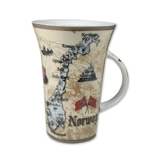 Porcelain Mug with Antique Map of Norway
