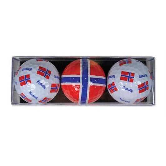 Set of 3 Norwegian Flag Golf Balls