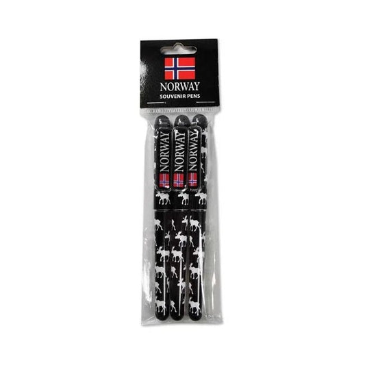 Set of 3 Black Moose Ballpoint Pens