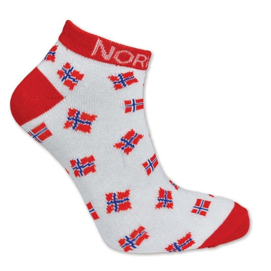Short Norwegian Flag Socks, Size 5.5–8.5