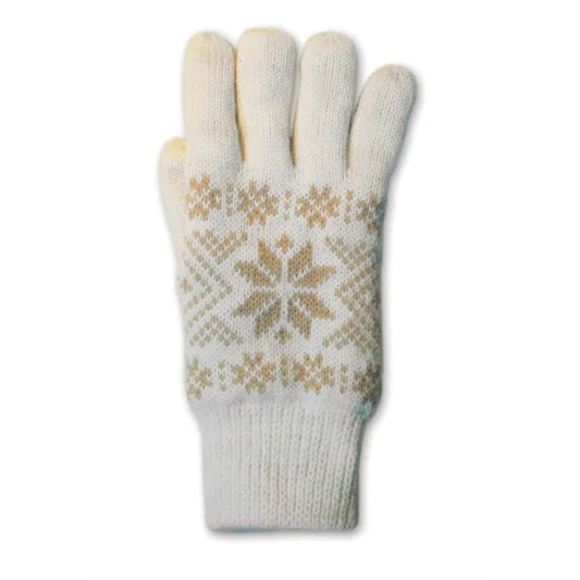 White Knit Snowflake Mittens