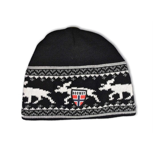 Black Knit Moose Beanie