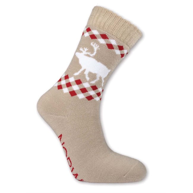 Tykke sokker med rib topp, Reinsdyr beige, 5,5 - 9